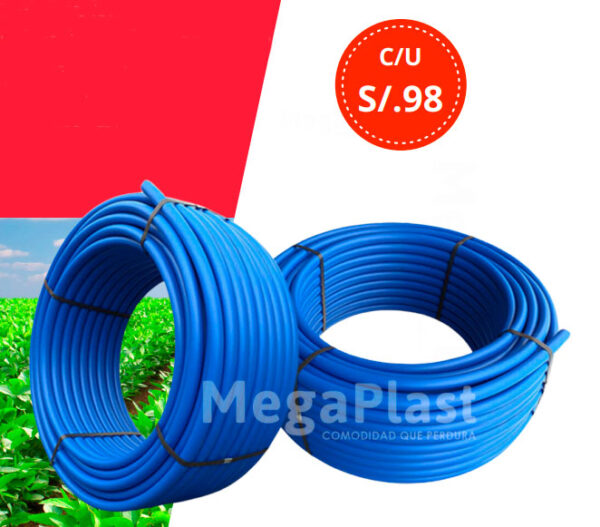 Rollo de Manguera HDPE 3/4" PN8 Azul A/P